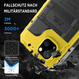 1 x RAW Customer Returns Beeasy for iPhone 13 Waterproof Outdoor Case 6.1 , Shockproof Armored Case Military 360 Degree Protective Case with Screen Protector, Robust Metal Heavy Duty Cell Phone Case iPhone 13 Case, Yellow - RRP €31.25