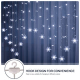 1 x RAW Customer Returns BLOOMWIN 2x1M Snowflake Curtain Lights Cold White, USB Christmas Lights 8 Modes Fairy Lights Curtain 104LEDs Mood Lights for Balcony, Window, Wedding, Christmas IP44 Fairy Lights - RRP €17.99