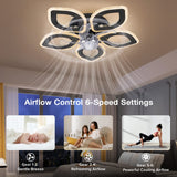 1 x RAW Customer Returns FIMEI Ceiling Fan with Light, Modern LED Dimmable Ceiling Light with Fan with Remote Control, Ceiling Fan with Light for Illuminating and Cooling the Room Energy Class F JMY9001  - RRP €98.35