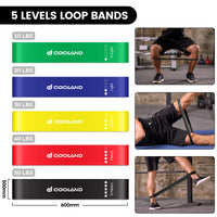 1 x RAW Customer Returns Odoland Elastic Fitness Bands Set with 5 Elastic Resistance Bands, Loop Band, Handles, Ankle Straps, Door Anchor and Guide, Training Kit for Fitness Yoga Pilates, Colorful - RRP €29.75