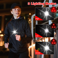 1 x RAW Customer Returns JIZZU running light USB, sports running light, waterproof running light, 250 lumen running lamp sports, USB rechargeable running lamp, 360 reflective chest light, LED chest lamp jogging and running - RRP €16.56