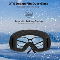 1 x RAW Customer Returns CyConncet ski goggles for men and women, snowboard goggles, full-surface spherical mirror, compatible helmet, UV protection, ability to wear glasses OTG , and snow goggle box - RRP €20.16