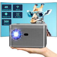 4 x RAW Customer Returns  Electric Focus Keystone Correction Mini Projector HY350, 4K 1080P Full HD Supports 300 ANSI Smart Projector with WiFi6, BT 5.0, 150 Inch Screen, Portable Built-in Android OS Home Cinema Projector - RRP €426.28