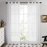 1 x RAW Customer Returns Deconovo Curtain Transparent Curtains Transparent Eyelet Curtain 175 x 140 cm White Set of 2 - RRP €23.99