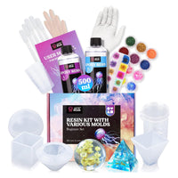 1 x RAW Customer Returns LET S RESIN Epoxy Resin Set Beginners with Molds, 500ml Resin Casting Set with Epoxy Resin Accessories - RRP €25.2