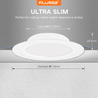 1 x RAW Customer Returns ALUSSO LED recessed spotlights ultra flat 6W 230V ceiling spots IP44 warm white 3000K recessed lights LED installation depth 25.5mm slim ceiling spotlights for bathroom living room, set of 6 - RRP €36.99