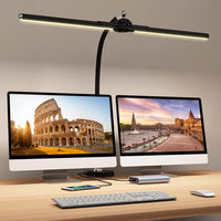 1 x RAW Customer Returns Megainvo Double Head Desk Lamp LED Dimmable, 24W 65CM Eye Protection Daylight Lamp Desk Clampable Gooseneck Monitor Lamp Office Table Lamp PC Desk Lamp for Home Office Study - RRP €59.99