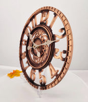 1 x RAW Customer Returns Taodyans Outdoor Wall Clock 30 cm Garden Clocks Waterproof Outdoor Wall Clock Vintage Kitchen Living Room Wall Clock Industrial 3D Wall Clock - Ticking Copper  - RRP €31.99