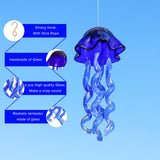 3 x Brand New 20 Art Blown Glass Jellyfish Wind Chime, Handmade Glass Jellyfish Wind Chimes for Hanging, Outdoor Wind Chimes for Garden, Yard, Wedding Decoration Royal Blue  - RRP €140.91