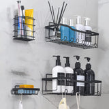 6 x Brand New RAIN QUEEN shower shelf without drilling with 14 hooks, 4 pieces stainless steel shower shelf with soap dish, shower organizer bathroom shelf toothbrush holder, shampoo holder for bathroom and kitchen - RRP €120.9