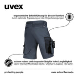 1 x RAW Customer Returns Uvex echor Bermuda - Short work trousers - Men s cargo trousers - Stretch waistband, abrasion-resistant lots of storage space - Dark blue - Size 58 - RRP €59.97