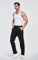 1 x RAW Customer Returns HCSS jogging pants men s training pants men s sweatpants cotton sports pants long slim fit with zip pockets black-3XL  - RRP €32.99