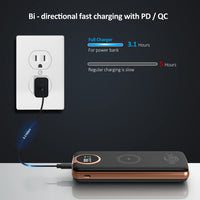 1 x RAW Customer Returns Alenyk Power Bank 10000 mAh Wireless Dual Output USB C A Port, SUPER FAST CHARGE 4 Powerbank Devices Integrated Cables And LED Screen, Portable Cell Phone Battery Charger, Widely Compatible - RRP €24.9