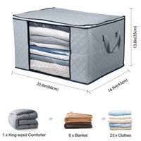 2 x RAW Customer Returns BoxLegend 4pcs 90L Large Capacity Storage Bag Organizer with Reinforced Handle, Thick Fabric, Large Clear Window for Duvets, Blankets, Bedding, Plush Toys, Quilts - RRP €39.98