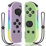 1 x RAW Customer Returns Controller for Switch with RGB LED light, replacement wireless controllers for Switch Switch Lite Switch OLED with band controllers replacement double vibration 6-axis motion control wake-up purple green  - RRP €35.99