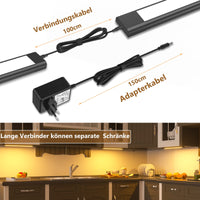 1 x RAW Customer Returns WOBANE LED under-cabinet light kitchen with touchless sensor, 3 30cm dimmable LED cabinet lighting, kitchen light under cabinet, for kitchen, cupboard, shelves, display cases, 12V, ultra bright 2700K warm white, black - RRP €33.26