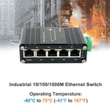 1 x RAW Customer Returns Mini Industrial Gigabit Ethernet Switch 10 100Mbps 5 Ports Half Full Duplex and 1000Mbps Full Duplex - RRP €54.99