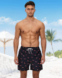 1 x RAW Customer Returns Domee Men s Swimming Trunks Board Shorts with Pockets Swimming Shorts with Mesh Lining Summer Red Fish M - RRP €20.16