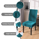 1 x RAW Customer Returns Alishomtll Stretch Velvet Chair Covers Set of 4 6 Velvet Velour Chair Cover Swing Chair Elastic Covers Washable Chair Protector for Kitchen Restaurant Hotel Banquet Wedding Turquoise, 4 Pieces  - RRP €28.99