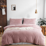 1 x RAW Customer Returns Freyamy Winter Plush Bedding Set 135 x 200 cm Cashmere Touch Fluffy Warm Duvet Cover Romantic Pink Coral Fleece Plain Duvet Cover with Zipper and 1 Pillowcase 80 x 80 cm - RRP €35.48