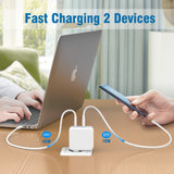 1 x RAW Customer Returns IFEART 67W USB C charger with charging cable MacBook Air for MacBook Pro 13 inch, MacBook Air 2020 2019 2018, iPad Pro 12.9 11, iPad Air 4 5, Samsung S22 S21, Google Pixel, 2-port fast power supply - RRP €30.24