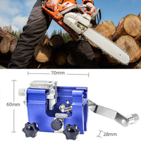 1 x RAW Customer Returns VnkloMes saw chain sharpener, chainsaw sharpener, portable hand crank chainsaw sharpener with 5 grinding heads, manual chain sharpener accessories for all types of chainsaws blue  - RRP €18.78