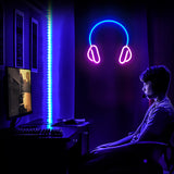 1 x RAW Customer Returns Headset Neon Signs LED Night Light Neon Game USB Powered Neon Wall Lights Decoration for Home Bedroom Christmas Hallway Birthday Party - RRP €29.23