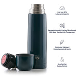 1 x RAW Customer Returns Blumtal Thermos bottle 1L - BPA-free thermos flask for hot cold - leak-proof insulated bottle 1000ml stainless steel - Thermos flask with mug thermos flask 1000ml - Thermos bottles - Black - RRP €19.69