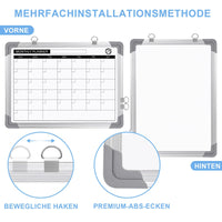 1 x RAW Customer Returns ARCOBIS Monthly Planner Whiteboard Magnetic for Wall - 40x30cm Magnetic Board Small White Board Calendar Wipeable, Double-Sided Board for Planning, List, Memo, Kitchen, School, Home, Office Black  - RRP €18.14