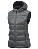 1 x Brand New Mapamyumco Women s Down Vest Lightweight Waterproof Casual Outdoor Jacket with Hood Sleeveless Down Jacket Gray XS - RRP €40.33