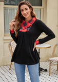 1 x Brand New BDTECAOR Tunic Women s Pullover Long Sleeve Turtleneck Blouses Tunics for Women Checked Long Shirt Women s Casual for Leggings Red Black Checked M - RRP €29.23