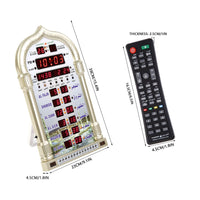 1 x RAW Customer Returns Muslim Islamic Azan Praying Clock Mosque Digital Prayer Time Alarm Reminder Automatic Wall Clock with Smart Remote Control for Home, Masjid, Ramadan Gift EU Plug  - RRP €77.39