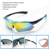 9 x RAW Customer Returns Jarkyfine cycling glasses sports glasses with 5 interchangeable lenses cycling glasses men women UV protection sports sunglasses for outdoor activities such as cycling running climbing driving fishing - RRP €108.9