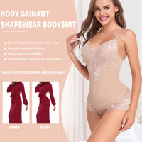 1 x RAW Customer Returns Werkiss Body for Women Slimming Belt Flat Stomach Figure Shaping Bodysuits Shapewear Bodysuit Tummy Control Lace Lingerie Top 2 Beige-Lace 38 - RRP €38.84