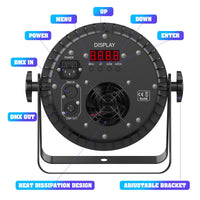 1 x RAW Customer Returns 6 in 1 LED Par Spotlight, 200W 18 LED Stage Light, RGBWA UV DMX512, Disco Light, 7 10 CH, 4 Control Modes, 8 Lighting Modes Perfect for Party Bar Halloween - RRP €92.99