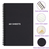 1 x RAW Customer Returns PALUDO Pack of 4 Notebooks Lined A5 Spiral Notepad, Kraft Cover Notebooks Blank Page 120 Pages 60 Sheets Sketchpad, A5 Notepads Diary Writing Pad Drawing Pad for Travel School Office - RRP €9.91