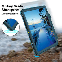 1 x RAW Customer Returns MRUOZRUI Case for iPad 10th Generation Waterproof Shockproof Drop Proof Full Body Protective Case with Built-in Screen Protector, Pencil Holder, Kickstand, Shoulder Strap Teal - RRP €32.99