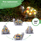 1 x RAW Customer Returns Turtle garden figures with flowers solar lamps garden decoration for outside turtle decoration for outdoor living room with solar fairy lights personalized gifts for women men balcony terrace decoration - RRP €34.99