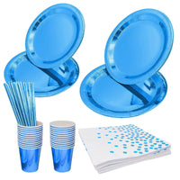 2 x Brand New JLNGTHONG Party Tableware Set, Poplar Plates, Cup, Napkins, Straws, Party Supplies Paper Tableware For Birthdays Party Wedding Anniversary Christmas 99 Pieces  - RRP €37.36