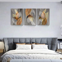 1 x RAW Customer Returns hyidecorart pictures leaves, nature golden plants leaf wall picture, modern canvas picture for living room bedroom kitchen dining room and office 30CM 40CM 3 pieces - RRP €31.84