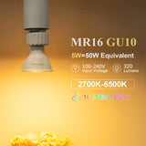 1 x RAW Customer Returns DiCUNO GU10 Smart LED dimmable 5W, Alexa light bulb MR16, replacement for 50W halogen spotlights, 320LM, WLAN lamps compatible with Alexa, Google Home, warm white, daylight white, 16 million colors, pack of 4 - RRP €32.26