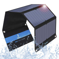 1 x RAW Customer Returns BigBlue 28W Portable Solar Charger with 3 USB Ports 4.8A total , Waterproof Solar Panel, Foldable, Ideal for Outdoor Activities, for Recharging USB Devices - iPhone Android GoPro - RRP €75.52