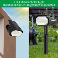 1 x RAW Customer Returns FASHION LTG LED Solar Garden Lights 3 Modes, 46LEDs Solar Spotlights for Outdoors 6000K Cold White, 2 Charging Options, IP65 Waterproof Light Sensor Solar Lights for Path Yard Garage, 4 Pieces - RRP €39.1