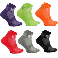 1 x RAW Customer Returns Rainbow Socks - Women s Men s Sneaker Cotton Anti-Slip Sports Socks - 6 Pairs - Violet Black Green Grey Red Orange - Sizes 47-50 - RRP €26.99