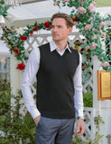 1 x RAW Customer Returns iClosam men s sweater vest V-neck comfort fit cotton knitted vest - RRP €27.19