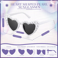 28 x Brand New Photect Heart Pearl Sunglasses Ladies Women Retro JGA Heart Shape Glasses Vintage Party Sunglasses UV400 Protection Fashion Festival - RRP €310.52