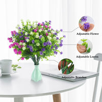 1 x RAW Customer Returns ALAGIRLS Artificial Flowers, 8 Pieces Artificial Flowers Indoor Outdoor Eucalyptus Decoration UV-Resistant Plants Shrubs Plastic Bouquet for Home Garden Window Wedding Party Decoration - RRP €24.99