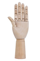 1 x RAW Customer Returns TOUROCMONT Jointed Hand Wooden Hand Drawing Doll Model Hand 18 cm, 30 cm, Left, Right, Movable for Painting Left, 25 cm  - RRP €16.13