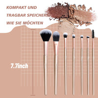 8 x Brand New Makeup Brushes, Makeup Brush Set 7pcs Premium Synthetic Foundation Blending Brush Powder Blush Concealer Eyeshadow Eyebrow Spoolie Brush with Storage Bag - RRP €144.0