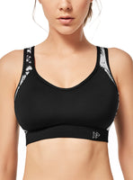 1 x RAW Customer Returns Yvette Women s Sports Bra Strong Support Large Sizes Crossed Back Non-Wired for Running Jogging Yoga Fitness Black Size 80E - RRP €27.22